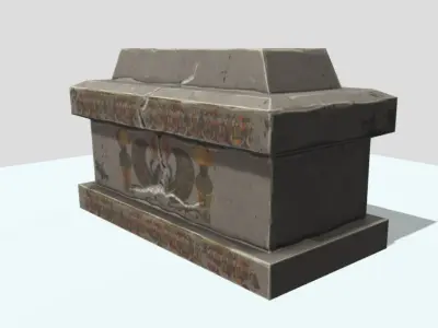 Sarcofag low poly egyptian sarcophagus Low-poly 3D model