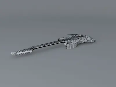 Tiger striped guitar Free 3D model