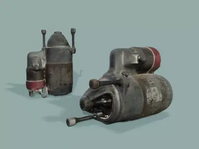 3D Scan Car Starter Low-poly 3D model