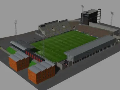 Dalymount Park Stadium Bohemians FC Low-poly 3D model