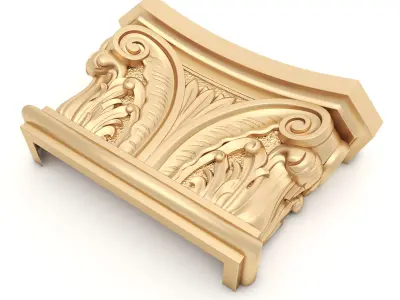 Corbel 8 golden ornate column 3D model