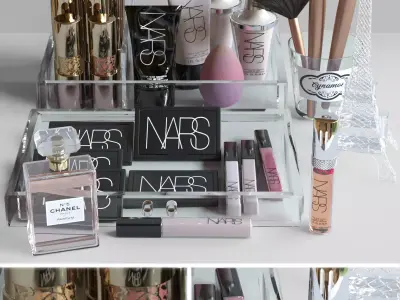 Set of luxury cosmetics 3D model