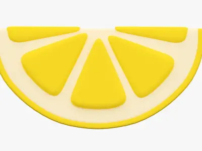 Lemon slice stylized 3D model