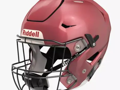 Riddel Speedflex Helmet Red Low-poly 3D model
