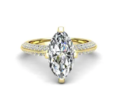 Engagement ring marquise 10 models Collection 3D Model Pack