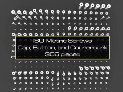 ISO Metric Hex Screws Kitbash  3D model