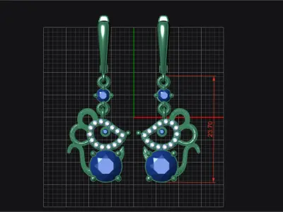 Earrings Mause 3D print model