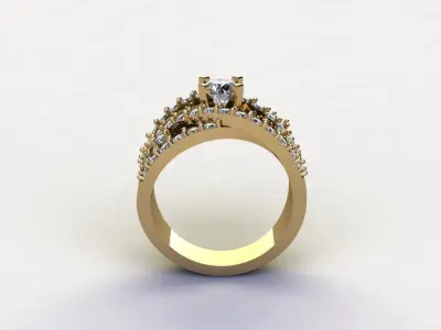 Women Solitaire ring 2020 popular model cad file  R101 Free 3D model