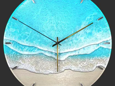 Clock Sea Wave 3D model purchase