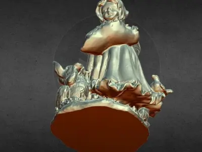 angel with rabit spring day 3D print model