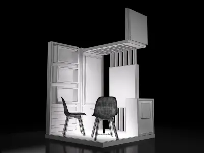 Booth Exhibition Stand a218 3D model
