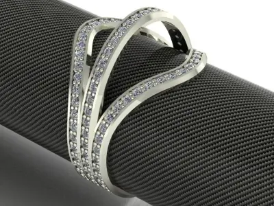 Luxury engagement female ring 3D print model