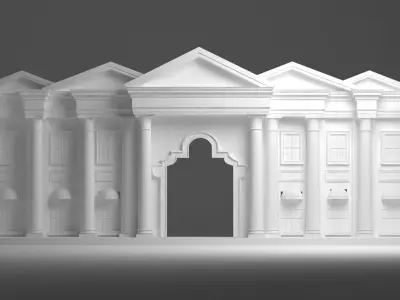 English Facade 3D model buy