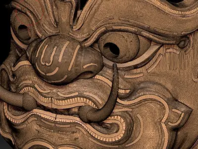 Mask-Yak Thai Art Pattern for 3D Print 3D print model