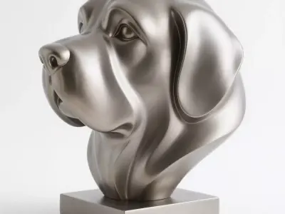 Dog sculpture 3D print model 9