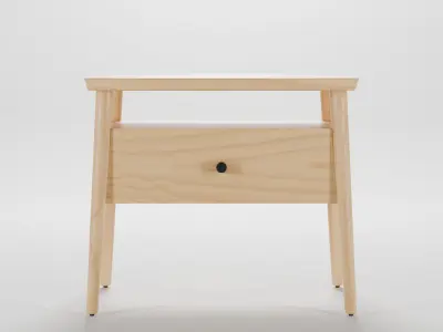 Willow solid wood nightstand Low-poly 3D model