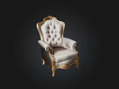 armchair luxury Low-poly 3D model