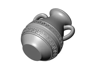 Greek key strips vintage urn and vase 3D print model