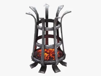 Medieval Brazier  Low-poly 3D model