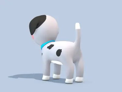Cartoon Dog Low-poly 3D model 4