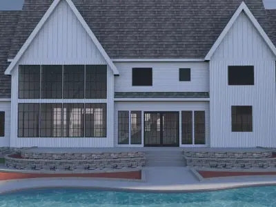 Modern Luxury Farm House 3D model