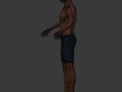African Swimmer - Surfer 3D model