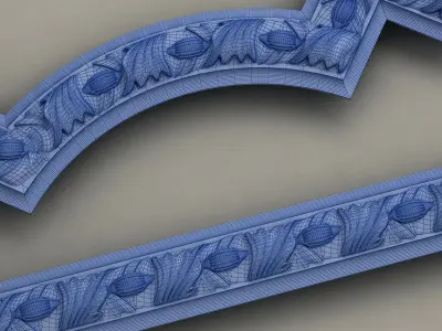 Molding with corner elements Harmony M128 3D model