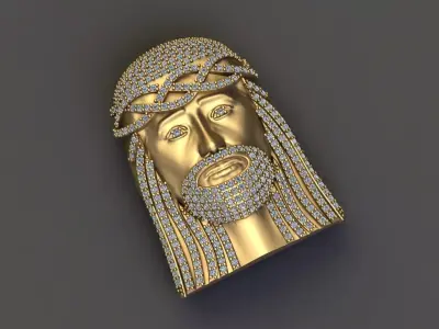 Jesus Pendant Silver Gold Platinum Luxury Jewelry 3DM model  3D print model