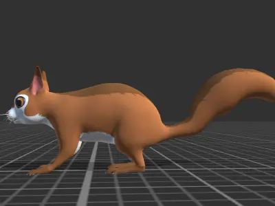 Cartoon Squirrel Low-poly 3D model