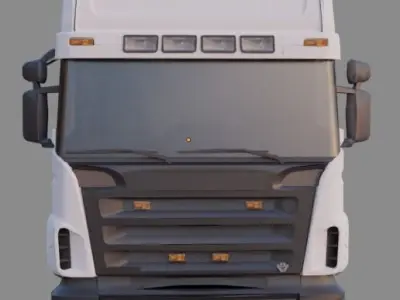 Truck with trailer 3D model