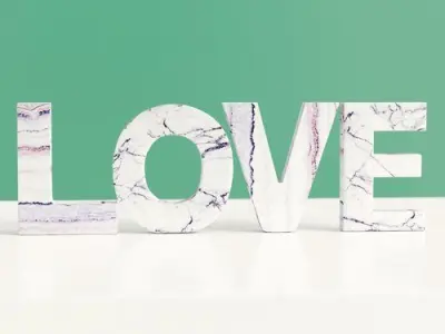 White-Purple-Pink Caston 4 Piece Letter Blocks Set Free 3D model