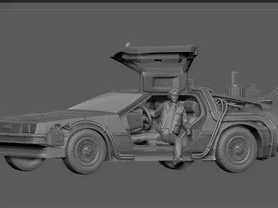 MARTY MCFLY DELORIAN BACK TO THE FUTURE FIGURINE MINIATURE 3D print model