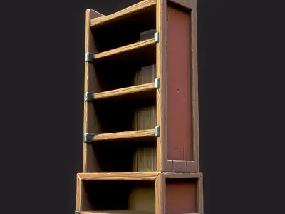 Wardrobe low-poly 3D model PBR Game ready For Unreal Engine Low-poly 3D model