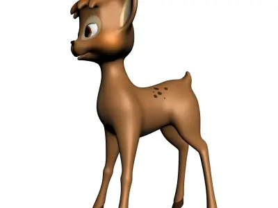 Cartoon Deer Rigged Low-poly 3D model