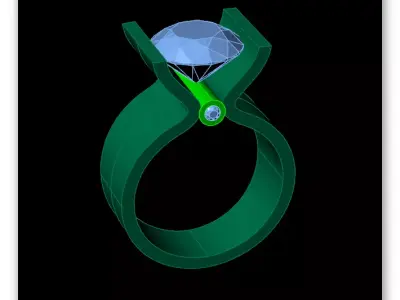 luxury solitaire engagement high jewelry ring  3D print model