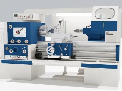 turning machine Low-poly 3D model