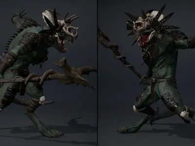 Ghost Mage Arm1 Brutal Low-poly 3D model