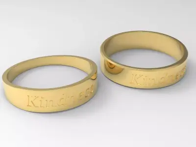 Kindness Couple Ring Gold 3D print model