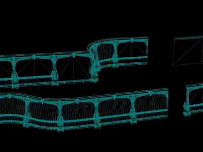 Stone Wall Game Ready Low-poly 3D model