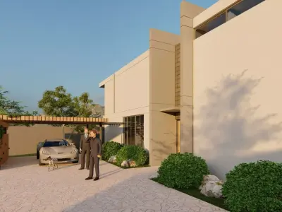 modern villa 3D model 3