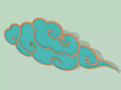 Traditional Chinese Auspicious Cloud Motifs Low-poly 3D model