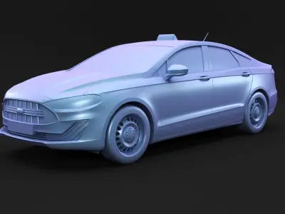 Modern New York yellow taxi cab 3D model