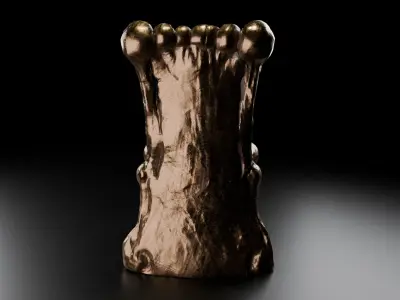 A throne of skulls Low-poly 3D model