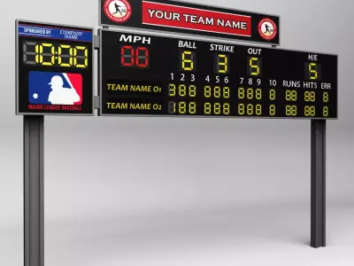 Baseball scoreboard small 3D model