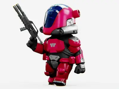 CYBER SOLDIER X-500 Rigged for Unreal Engine - Unity - MIXAMO 3D model