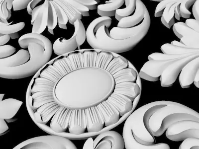 Central decor ornament for furniture 3D model 668