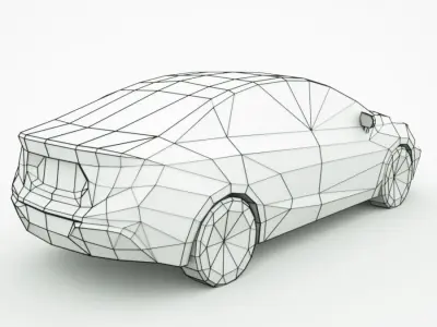 Generic Sedan v13 multi-colors Low-poly 3D model