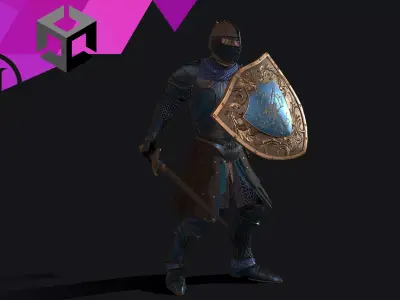 KnightShield Low-poly 3D model