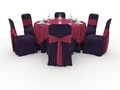 Banquet Table and Chair 54 3D model