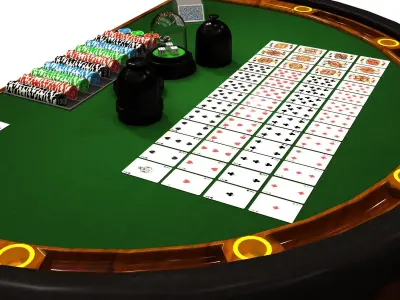Casino Table Low-poly 3D model